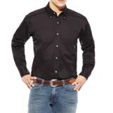 10000502 Men's Ariat Solid Twill Black Long Sleeve Shirt